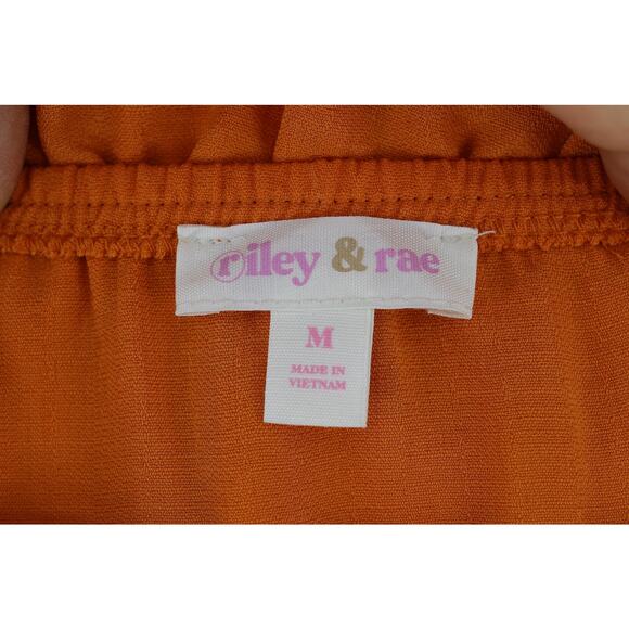 Riley & Rae ruby blush orange tiered sheath dress womens medium cottagecore boho - Picture 2 of 7